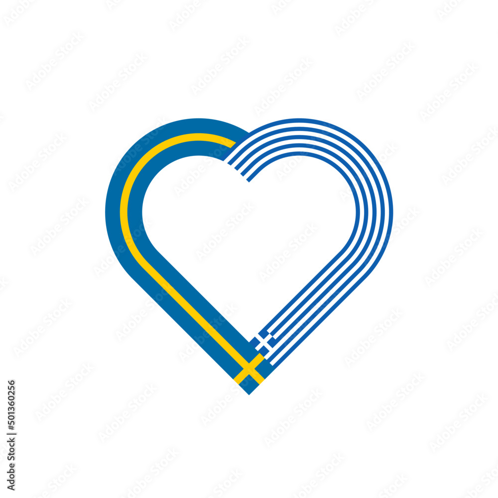 unity concept. heart ribbon icon of sweden and greece flags. vector illustration isolated on white background unity concept. heart ribbon icon of sweden and greece flags. vector illustration isolated on white background