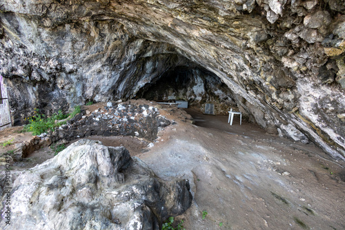 Grotta (cave) del Genovese on the island of Levanzo. (Egadi) Aegadian Islands, Trapani, Sicily, Italy