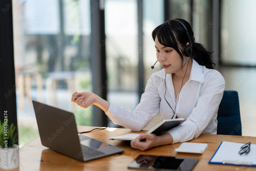 Business online call center operator for help, service support, assistance team, learning, training with headset microphone ready for service. Business online call center operator for help, service support, assistance team, learning, training with headset microphone ready for service.