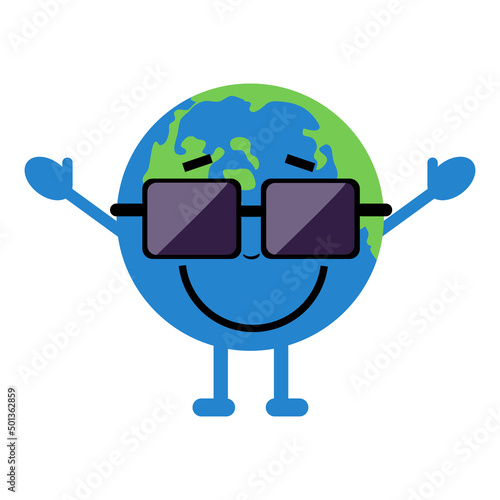 Happy Earth with Sun Glasses