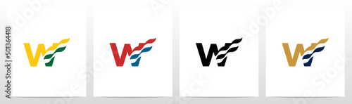 Waving Flag On Letter Logo Design W