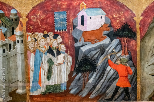 Tableau sur toile Gargano wounded by an arrow, altarpiece of the saints archangels, Gabriel Moger,