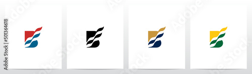 Waving Flag On Letter Logo Design B