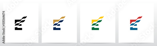 Waving Flag On Letter Logo Design E