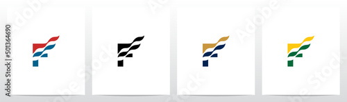 Waving Flag On Letter Logo Design F