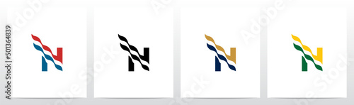 Waving Flag On Letter Logo Design N