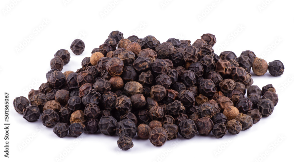 Black pepper isolated on a white background close up Black pepper isolated on a white background close up