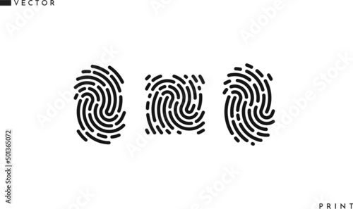Fingerprint vector. Isolated icons on white background