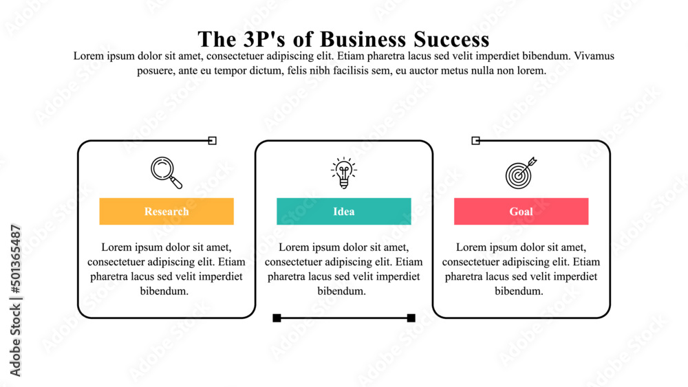 Infographic template of 3Ps of business success. Infographic template of 3Ps of business success.