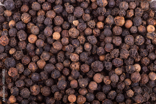 closeup background of black pepper seeds texture