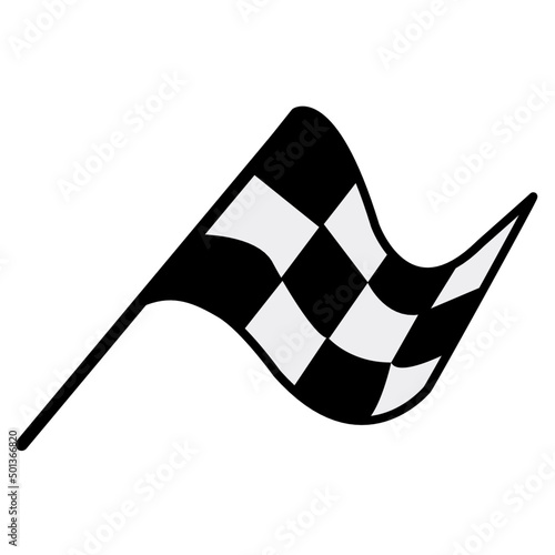 Chequered flag flying. Race Flag Symbol Icon. Vector illustration.