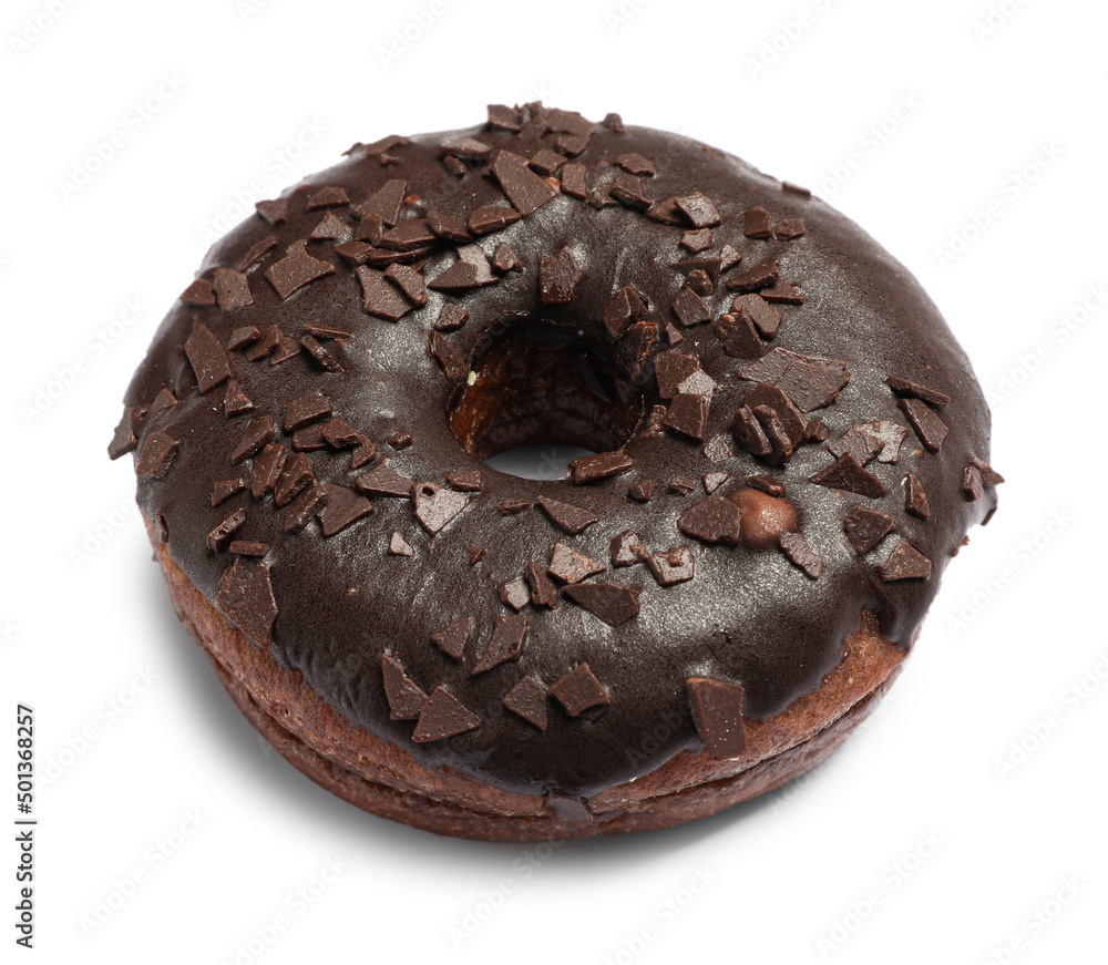 Sweet delicious glazed donut on white background Sweet delicious glazed donut on white background