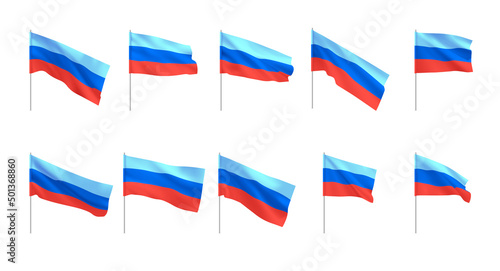 Flags Lugansk People Republic. Set of national realistic flags Lugansk People Republic. Vector photo