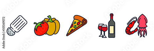 restaurant set icon symbol template for graphic and web design collection logo vector illustration