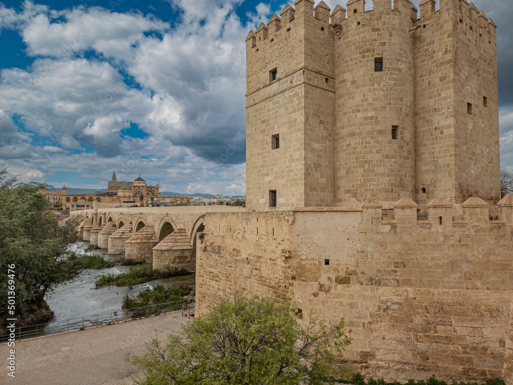 Torre de la Calahorra at the end of the roman bridge of Cordoba, Andalusia, Spain