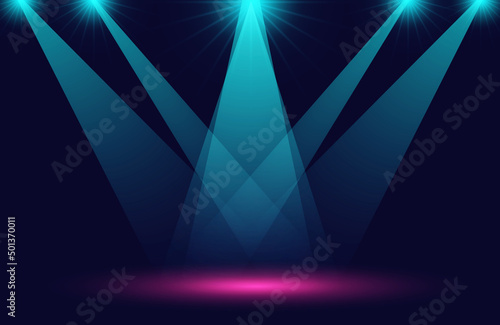 Stage with lighting of vector