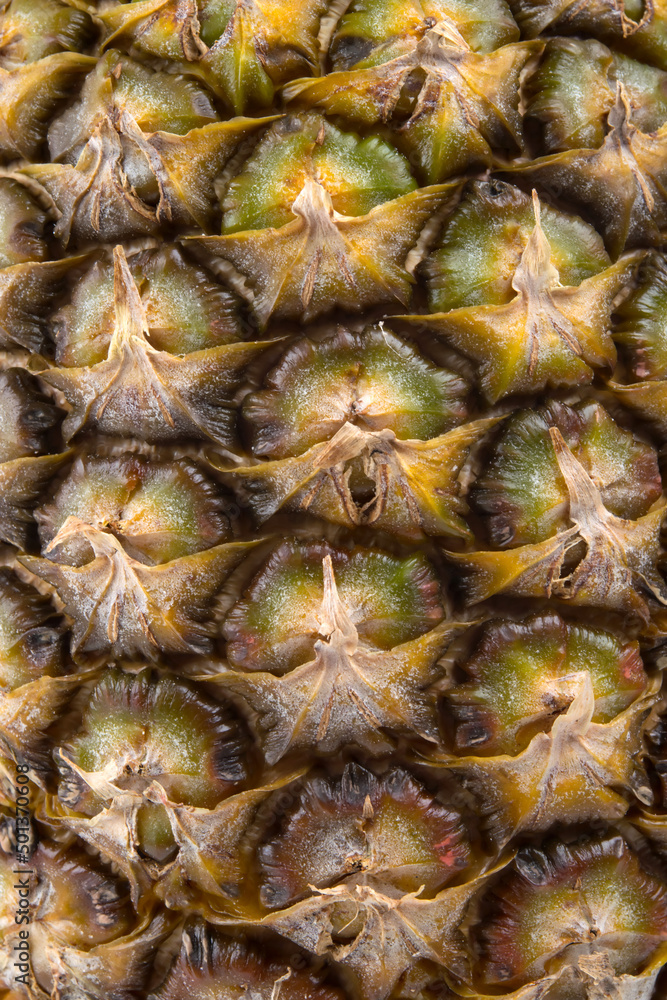 close-up, ripe pineapple peel, background, fruit close-up, ripe pineapple peel, background, fruit