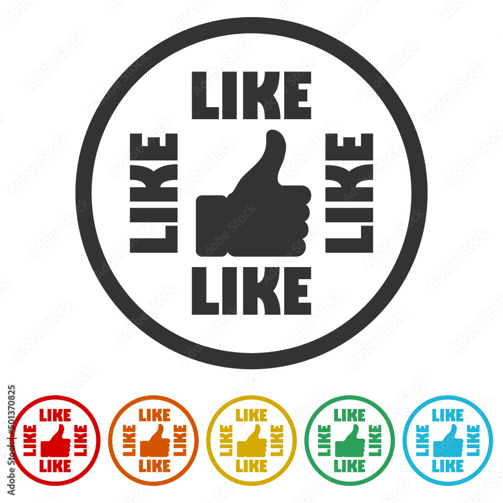 Like icon design. Set icons colorful Like icon design. Set icons colorful