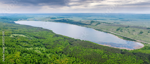 The Southern Urals. Panorama of Lake Talkas.