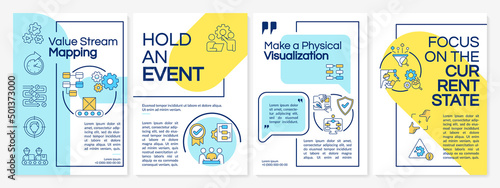 Fotografie, Obraz Value stream mapping yellow and blue brochure template