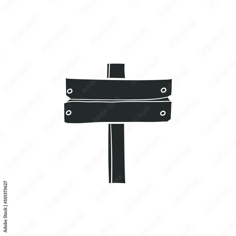 Wooden Sign Icon Silhouette Illustration. Banner Vector Graphic ...