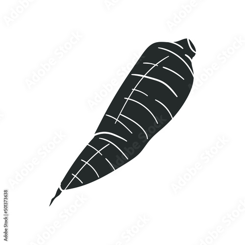 Yuca Icon Silhouette Illustration. Food Tuber Vector Graphic Pictogram Symbol Clip Art. Doodle Sketch Black Sign.