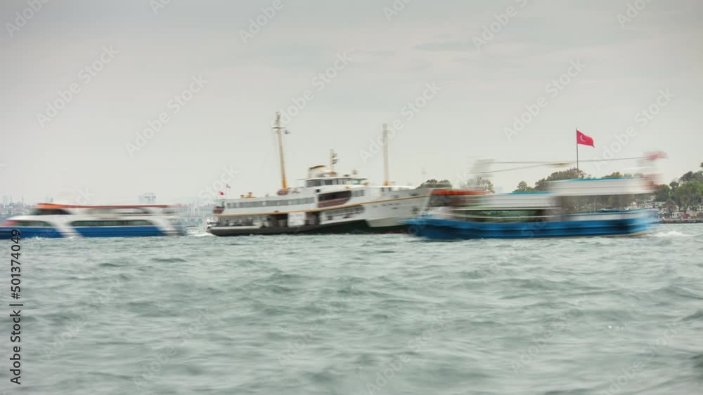 cloudy day istanbul city water traffic bay panorama 4k timelapse turkey cloudy day istanbul city water traffic bay panorama 4k timelapse turkey