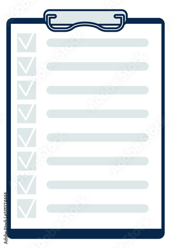 Checklist icon. Clipboard paper document with checkmarks