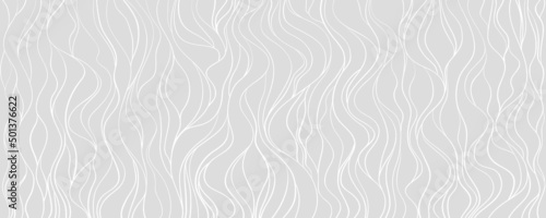 Waved background. Hand drawn waves. Seamless wallpaper on horizontally surface. Stripe texture with many lines. Wavy pattern. Line art. Print for banner, flyer or poster © mikabesfamilnaya