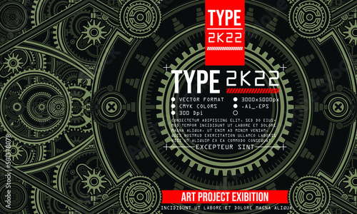 Steampunk mecha poster template are applicable for using on shirt design, poster, CD, DVD cover, skate desk and other creative applications