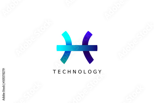 abstract letter h logo design