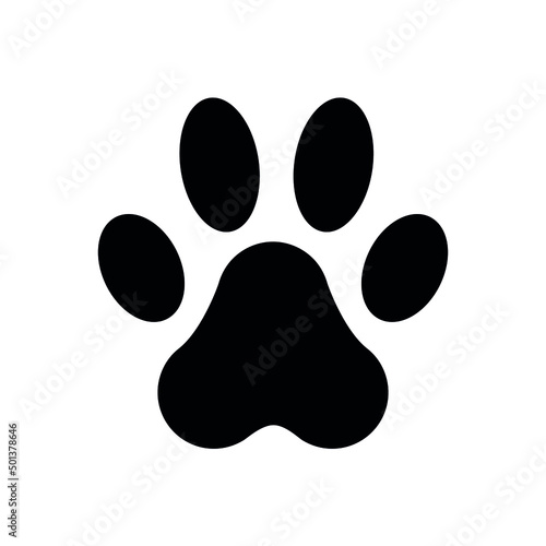  black animal paw print on white background