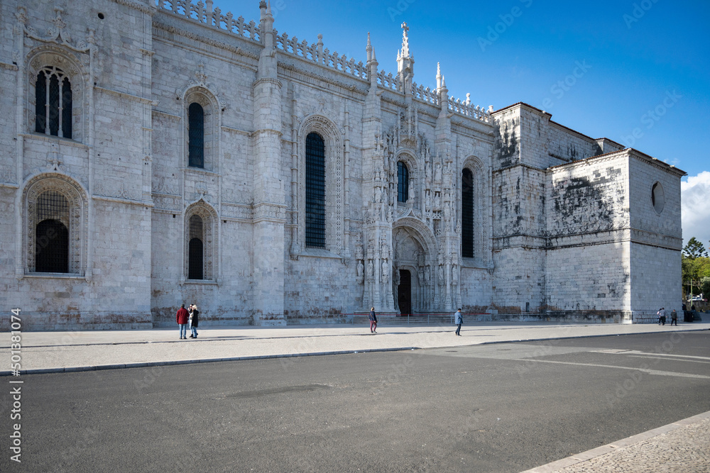 view of Jeronimos monastery in Lisbon Downtown