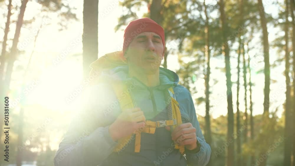 hipster hiker in the forest park. adventure a travel ecotourism concept. hiker tourist with backpack. hipster with man tourist backpack green pine trees. forest lifestyle travel park nature hipster hiker in the forest park. adventure a travel ecotourism concept. hiker tourist with backpack. hipster with man tourist backpack green pine trees. forest lifestyle travel park nature
