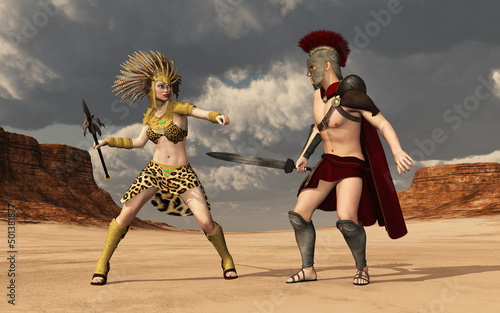 Achilles kämpft mit der Amazonenkönigin Penthesilea