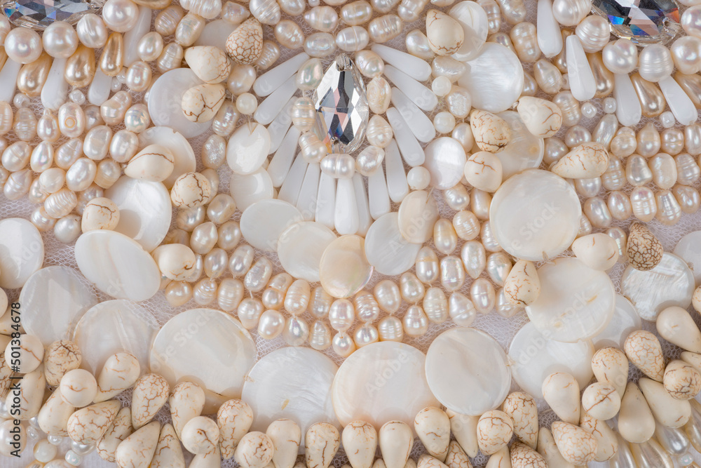beautiful panel of pearls and shells