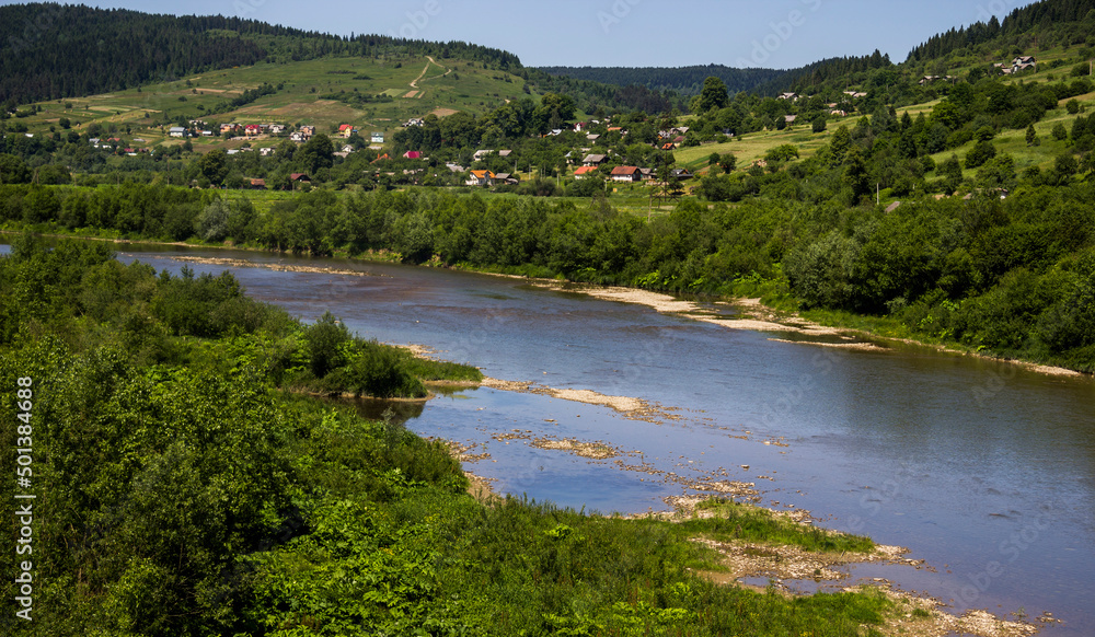 Striy river in the Carpathian mountains, Skole Beskids National Nature Park, Ukraine