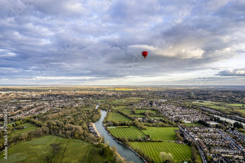 Aerial panorama  view of Oxford, UK photo