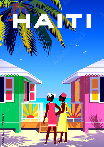 Haiti travel poster Fototapet