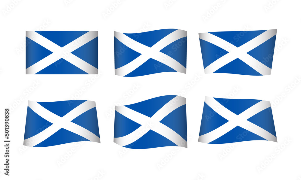 Scotland Flag Vector Set Scottish Gaelic Flags Banner Symbol National Scotland Flag Vector Set Scottish Gaelic Flags Banner Symbol National