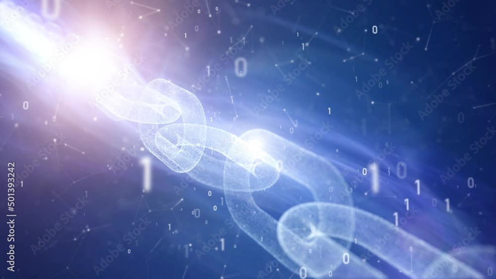 Digital chain cryptocurrency mining network animation. Digital chain cryptocurrency mining network animation.
