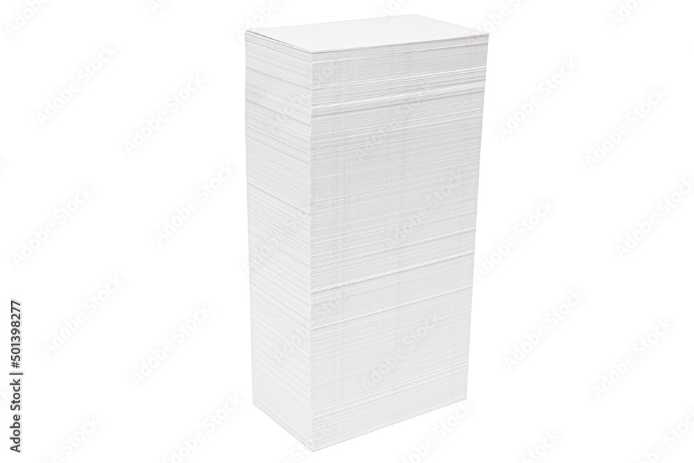 High stack of white business cards isolated High stack of white business cards isolated