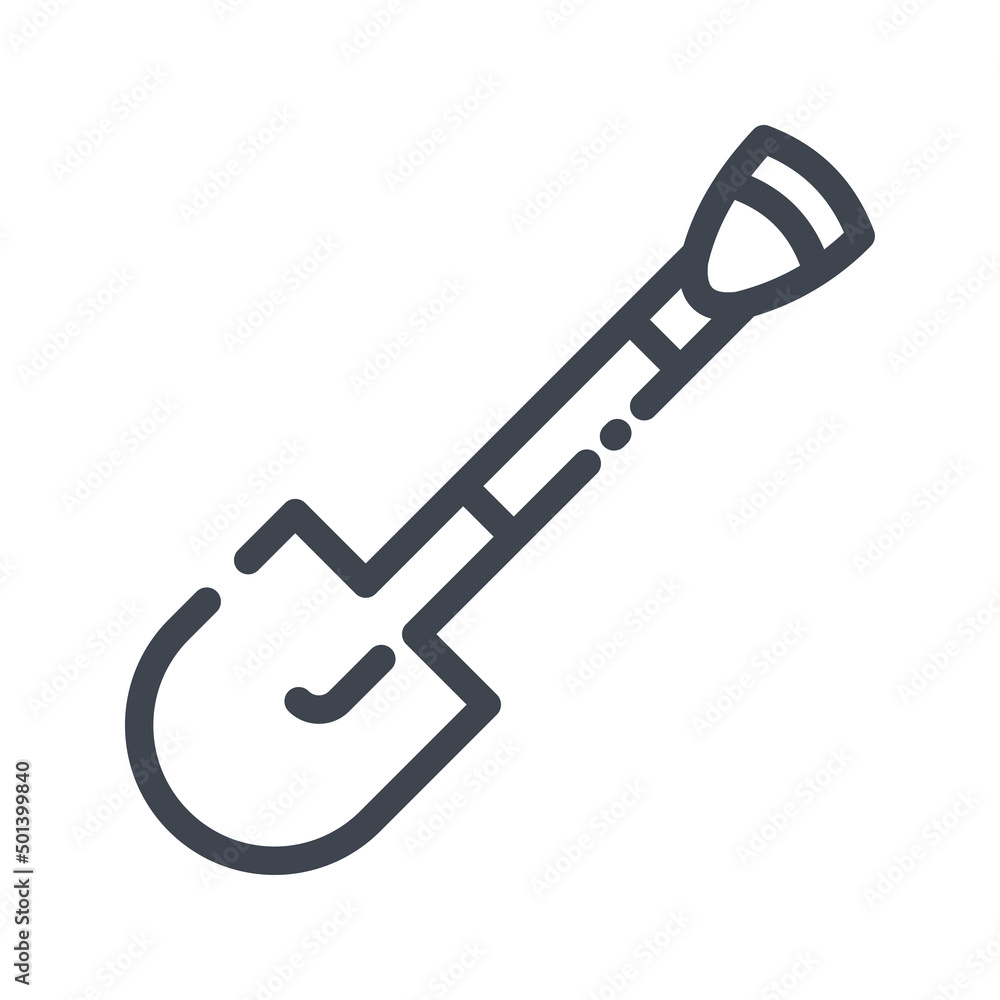 Vector shovel line icon isolated on transparent background. Vector shovel line icon isolated on transparent background.