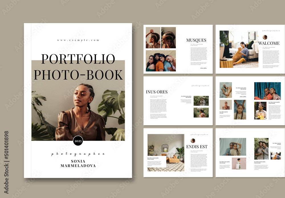 Portfolio Photo Book Layout Stock Template 