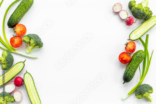 Set of vegetables - cooking ingredients background