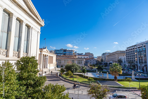 Wallpaper Mural ATHENS, GREECE - DECEMBER 24, 2021: The Panepistimio metro station and square in Athens, where the National library is located Torontodigital.ca