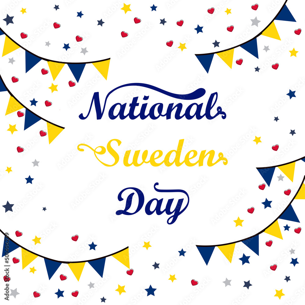 National Sweden Day vector illustration. Abstract vector greeting card. National Sweden Day vector illustration. Abstract vector greeting card.