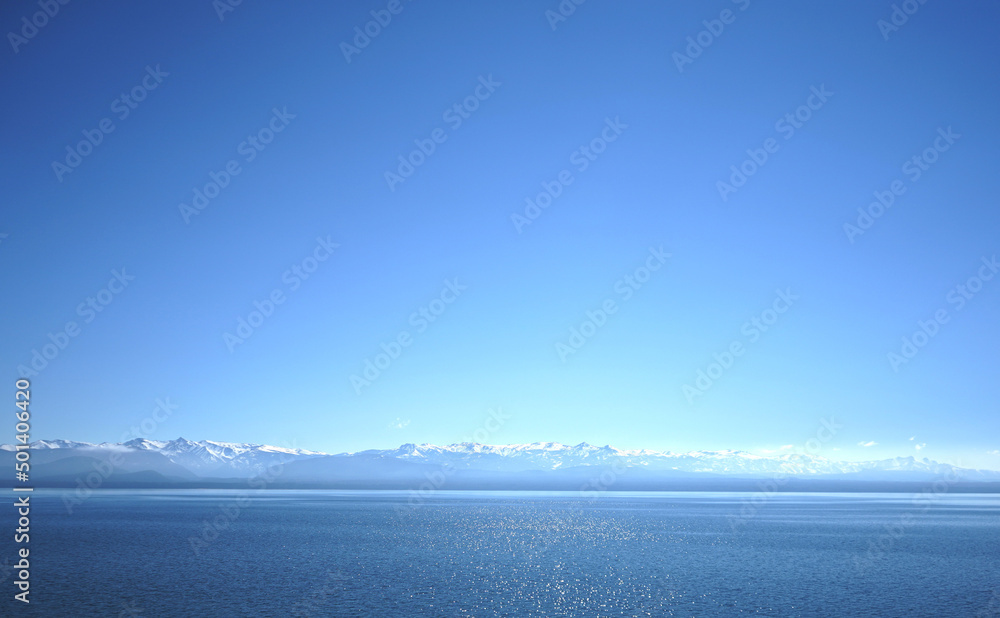 Sky and lake in San Carlos of Bariloche                               