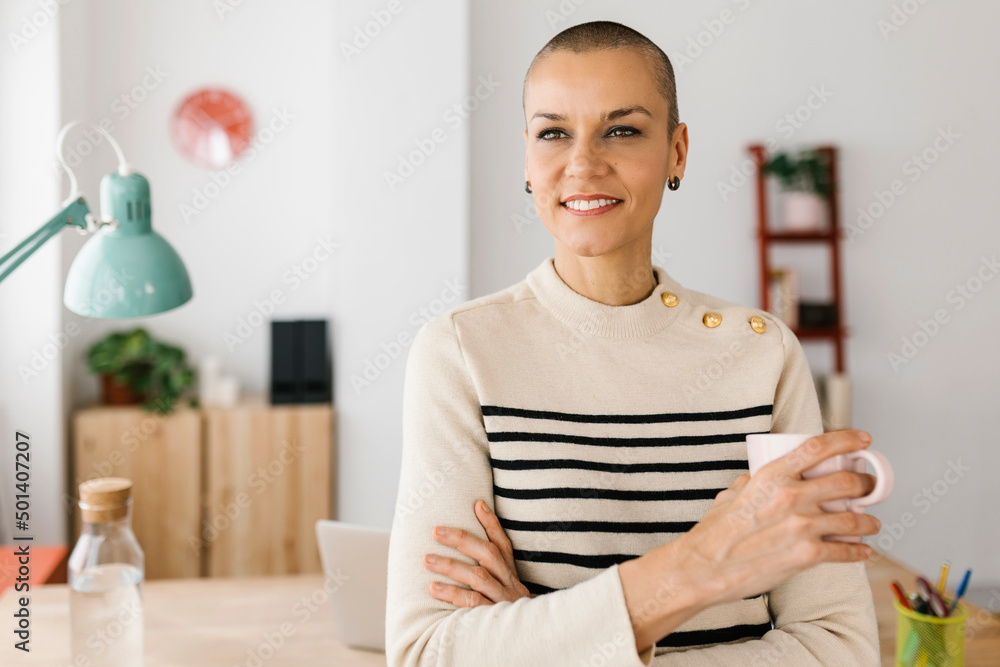 Successful young adult trendy business woman standing in her home office - Thoughtful freelancer female holding coffee in workplace - Small business people and entrepreneur concept Successful young adult trendy business woman standing in her home office - Thoughtful freelancer female holding coffee in workplace - Small business people and entrepreneur concept