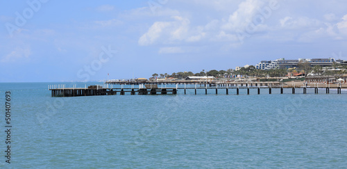 wooden pier on the sea © serikbaib